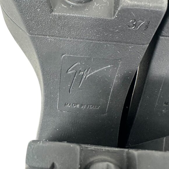 Giuseppe Zanotti Gintonic Black Snake Embossed Leather Combat Platform Boots 7.5 - Picture 13 of 16